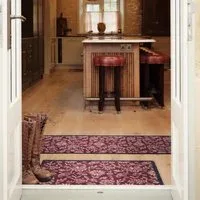 Paisley Floral Burgundy Washable Runner