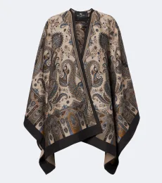 Paisley jacquard wool-blend shawl
