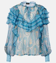 Paisley ruffled silk blouse Paisley ruffled silk blouse
