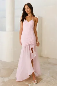 Palm Party Vibes Halter Maxi Dress Pink Palm Party Vibes Halter Maxi Dress Pink