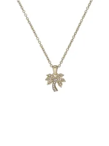 Palmele Gold Crystal Palm Tree Necklace - 49cm