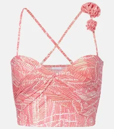 Palmire printed cotton-blend crop top Palmire printed cotton-blend crop top