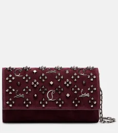 Paloma studded suede wallet on chain Paloma studded suede wallet on chain