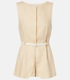 Pamela belted linen vest Pamela belted linen vest