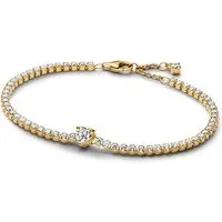 Pandora Gold Sparkling Heart Tennis Bracelet - 18cm