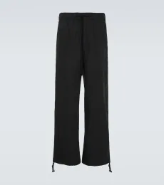 Pantalon à taille haute en coton mélangé Pantalon à taille haute en coton mélangé