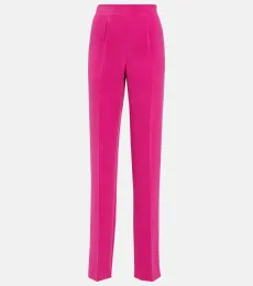 Pantalon à taille haute en crêpe Pantalon à taille haute en crêpe