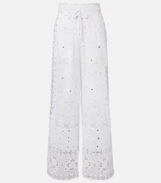 Pantalon ample en coton à ornements Pantalon ample en coton à ornements