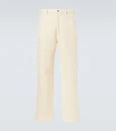Pantalon ample en tweed de laine