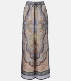 Pantalon ample Wanderlust imprimé en soie Pantalon ample Wanderlust imprimé en soie