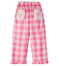 Pantalon Anais en coton mélangé et crochet à carreaux Pantalon Anais en coton mélangé et crochet à carreaux