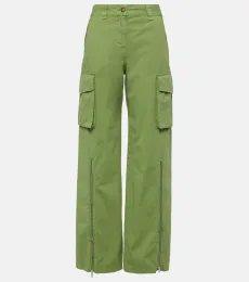 Pantalon cargo à taille mi-haute en coton Pantalon cargo à taille mi-haute en coton