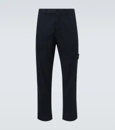 Pantalon cargo brodé en coton mélangé Pantalon cargo brodé en coton mélangé