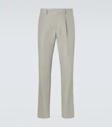 Pantalon chino en lin, coton et soie