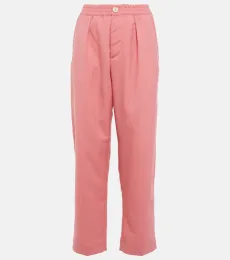 Pantalon court à taille haute en laine