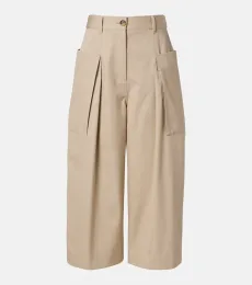 Pantalon court en coton et soie