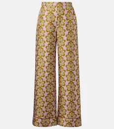 Pantalon de pyjama en soie à fleurs Pantalon de pyjama en soie à fleurs