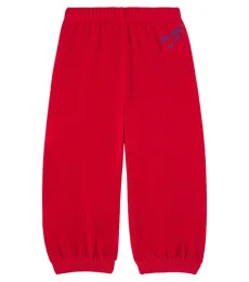 Pantalon de survêtement brodé en velours de coton mélangé