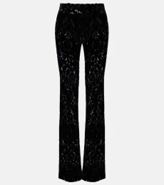 Pantalon droit à fleurs Pantalon droit à fleurs