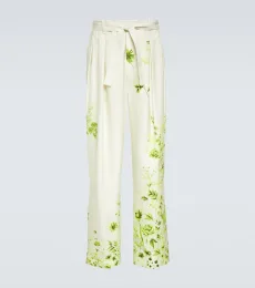 Pantalon droit à fleurs Pantalon droit à fleurs