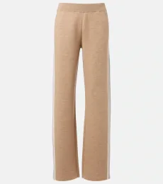 Pantalon droit Benada rayé en laine mélangée Pantalon droit Benada rayé en laine mélangée