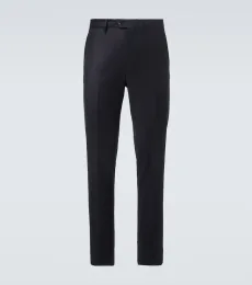 Pantalon droit Carlo en laine et cachemire