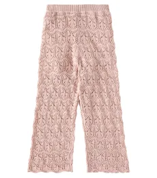 Pantalon droit en crochet de coton Pantalon droit en crochet de coton