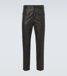 Pantalon droit en cuir Pantalon droit en cuir