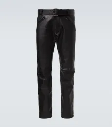 Pantalon droit en cuir Pantalon droit en cuir