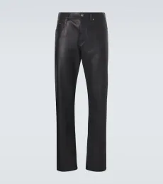 Pantalon droit en cuir Pantalon droit en cuir