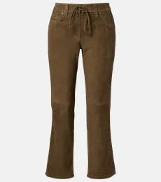 Pantalon droit en daim Pantalon droit en daim