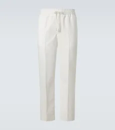 Pantalon droit en lin et coton Pantalon droit en lin et coton