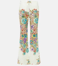 Pantalon évasé en coton mélangé Pantalon évasé en coton mélangé