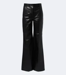 Pantalon évasé en cuir