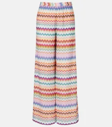 Pantalon palazzo Zigzag en lamé