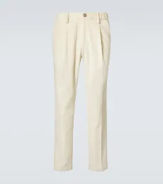 Pantalon slim en coton et cachemire Pantalon slim en coton et cachemire