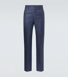 Pantalon slim en laine, soie et lin Pantalon slim en laine, soie et lin