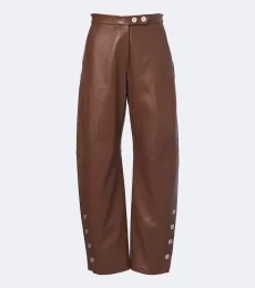 Pantalon tonneau en cuir Pantalon tonneau en cuir