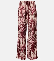 Pantalones anchos de crepé estampados Pantalones anchos de crepé estampados