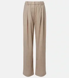 Pantalones anchos de lana virgen con cuentas Monili Pantalones anchos de lana virgen con cuentas Monili