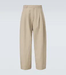 Pantalones anchos de lino y lana Pantalones anchos de lino y lana