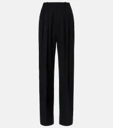 Pantalones anchos de mezcla de lana