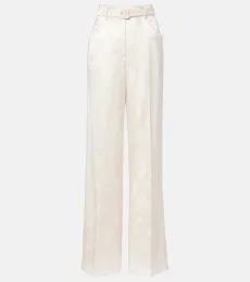 Pantalones anchos Norman de seda bordados Pantalones anchos Norman de seda bordados