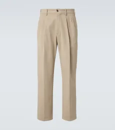 Pantalones anchos Tomasino de sarga de algodón
