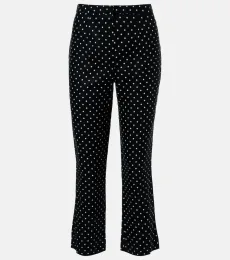 Pantalones capri Iria de lino con lunares Pantalones capri Iria de lino con lunares