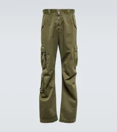 Pantalones cargo de algodón de tiro alto Pantalones cargo de algodón de tiro alto