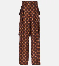 Pantalones cargo de seda estampados Pantalones cargo de seda estampados