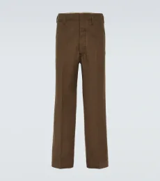 Pantalones chinos Maxi de lana y algodón