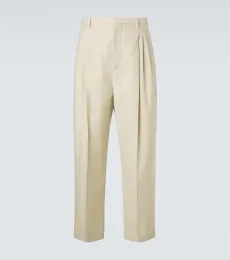Pantalones de traje de gabardina de lana y algodón Pantalones de traje de gabardina de lana y algodón