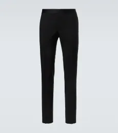 Pantalones de traje de lana y mohair Pantalones de traje de lana y mohair